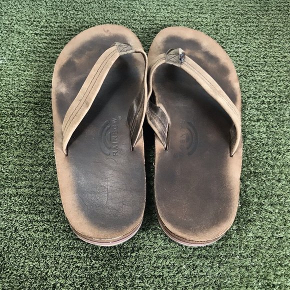 Rainbow Shoes Mens Rainbow Single Layer Premier Leather Sandals